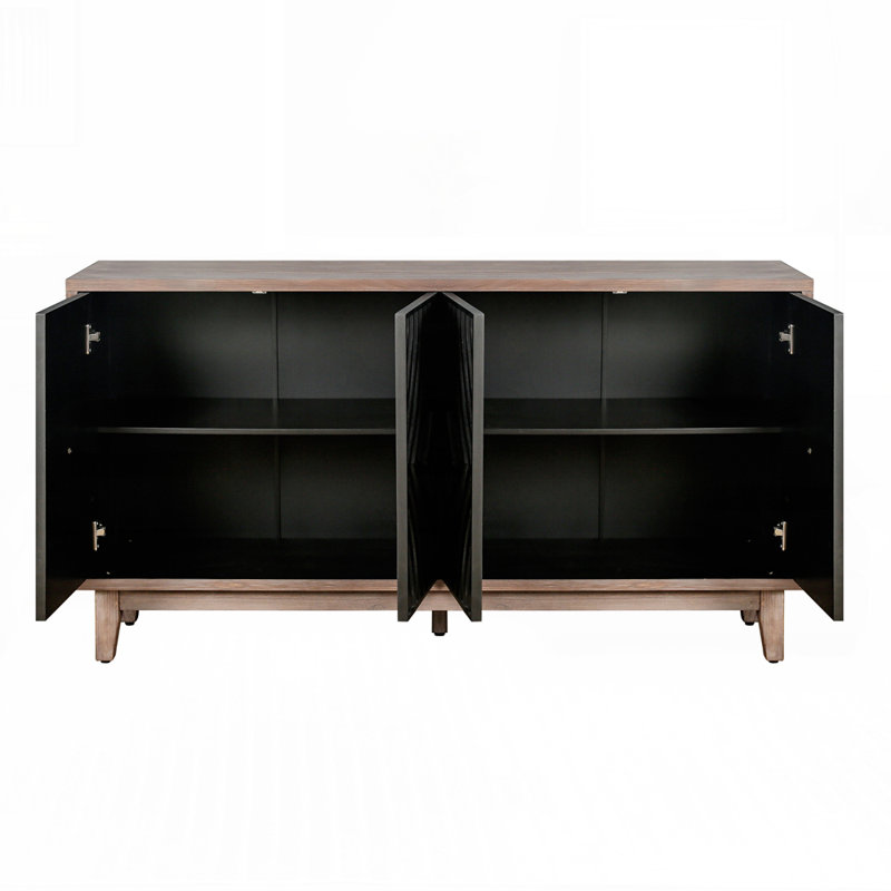 Armoire de rangement en bois Rebecka, Noir