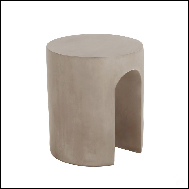 Table d'appoint ronde en U durable en forme de U avec béton résistant aux intempéries, parfaite pour la terrasse et le jardin