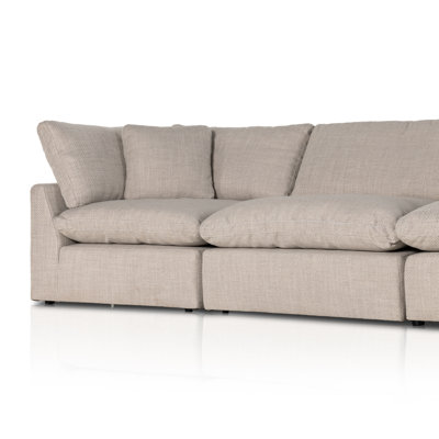 Stevie 124.5" Tuxedo Arm Modular Sofa