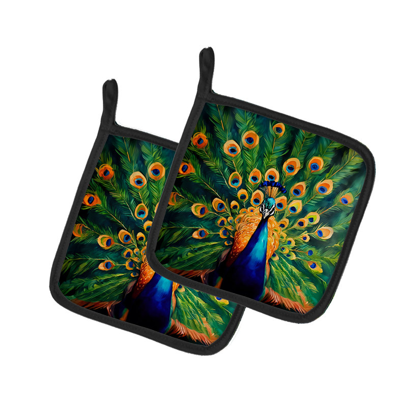 Paire de poignées paon
