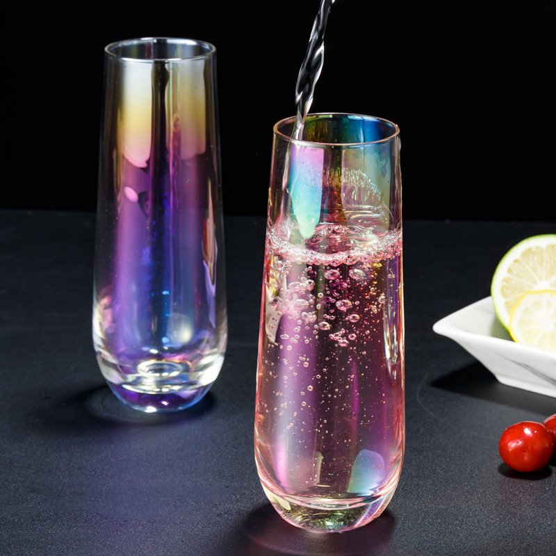 4 Piece 266ml Glass Flute Set