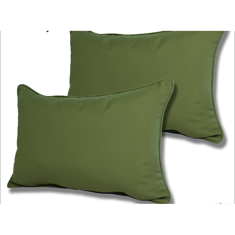  Sunbrella Outdoor Lumbar Pillow, Palm