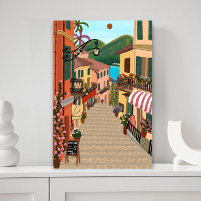 Colorful Mediterranean Steps View by Nidhi Kachhadiya - Wrapped Canvas Print