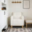 Chaise avec accoudoirs en tissu White Boucle