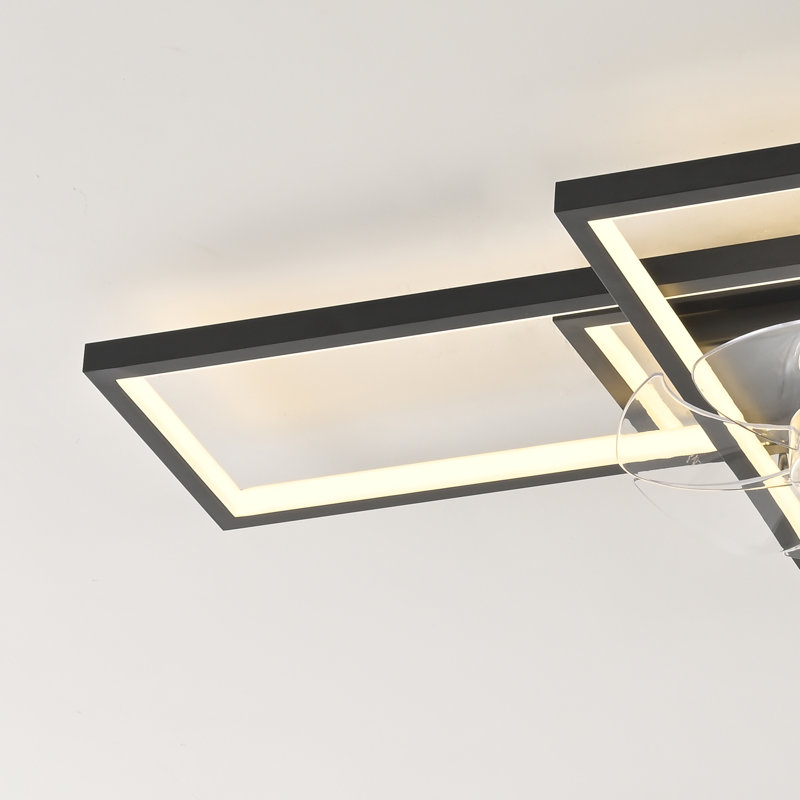 Ventilateur de plafond réversible à DEL à 7 pales avec lumière et télécommande Arlyn