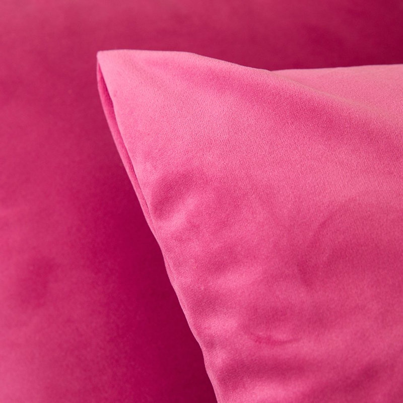 Housse de coussin en velours uni, Rose, H 20 po x l 20 po