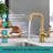 Stainless Steel Kitchen Faucet High Arc Bar Faucet With Supply Lines-111785867