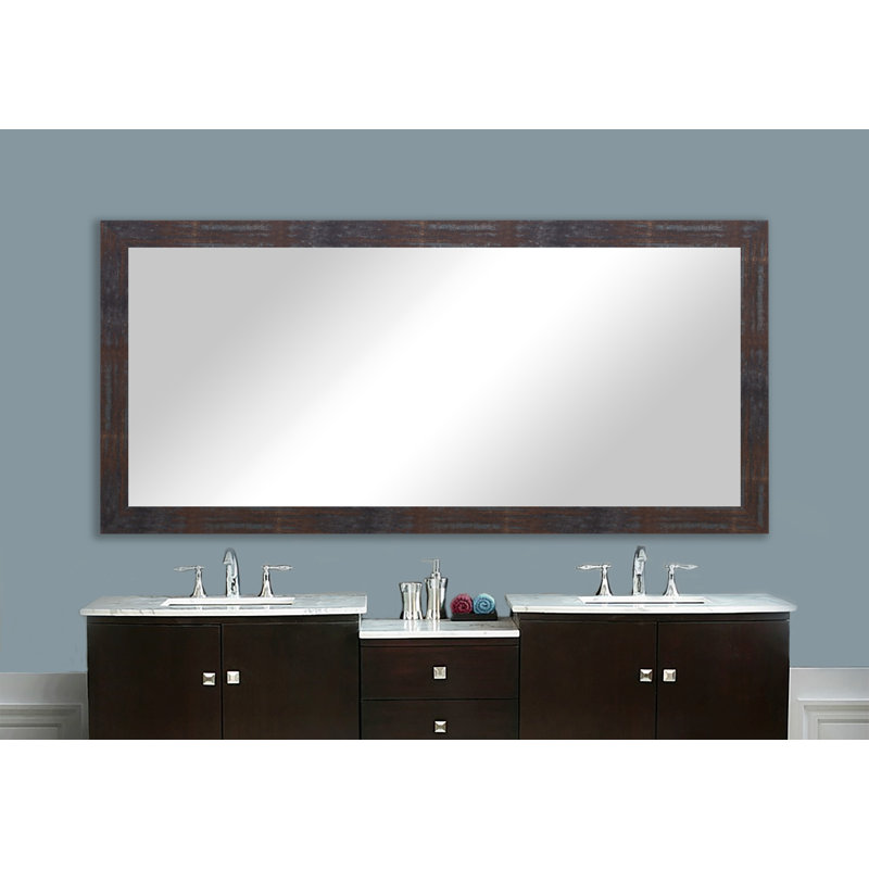 Miroir de salle de bain Hensel, H 39 po x l 78 po, Brun récolte