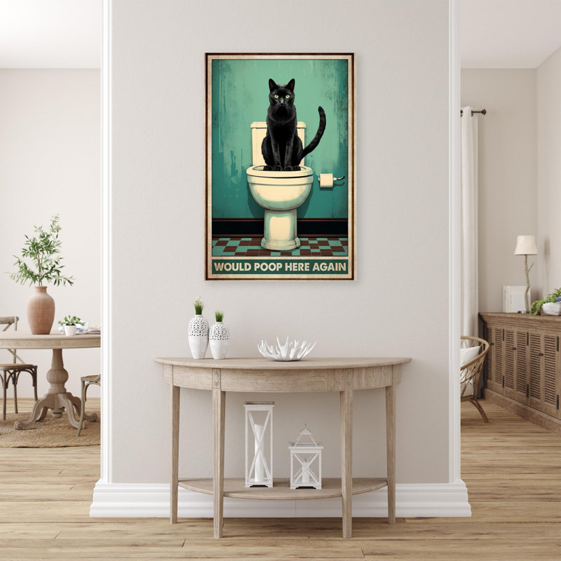 «Lillyanne Black Cat Will Poop Here Again», reproduction sur toile, H 36 po x l 24 po x P 1,25 po