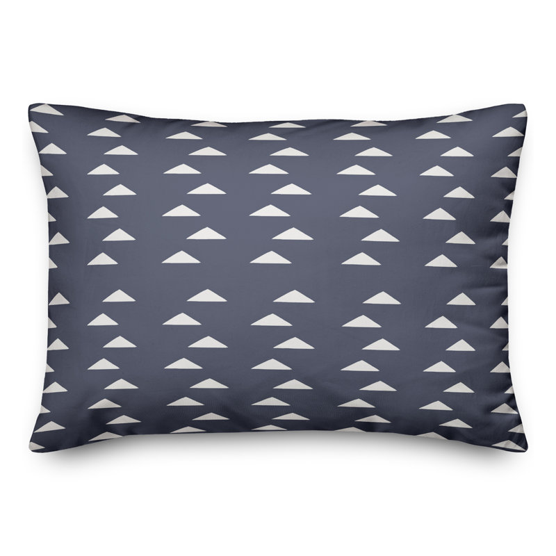 Housse de coussin rectangulaire d'extérieur et insert Triangle Patterns 19, Bleu