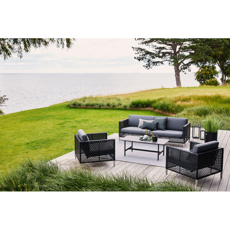 Twist Outdoor Coffee Table, Black, Black