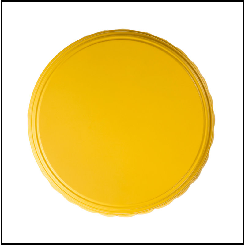 Table d'appoint en fer résistante aux intempéries en treillis pour patio, jardin et balcon, Jaune