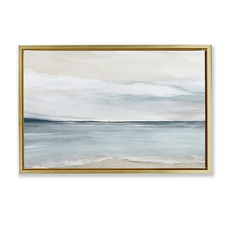 Art mural sur toile flottant, aquarelle douce, par Kristen Brockmon, H 17 po x l 25 po, Cadre flottant métallique doré