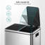 Silver Stainless SteelKitchen Waste System,Recycling Pedal Bin with Double Compartments,2x30L Double Bin for Recycling and Waste with 2Pedal