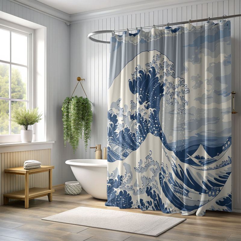 Rideau de douche standard 1 pièce, H 74 po x l 35 po