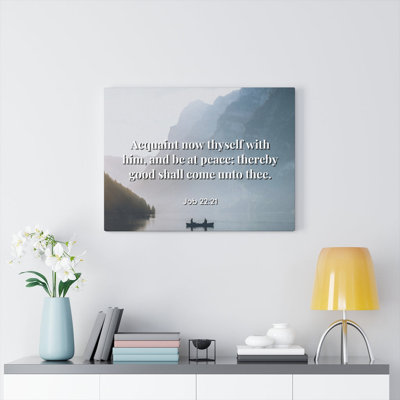 Be At Peace Job 22:21 - Wrapped Canvas Print