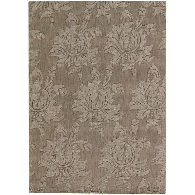 Tapis transitionnel beige en laine touffeté à la main Boris, Rectangulaire 9 pi x 13 pi, Beige