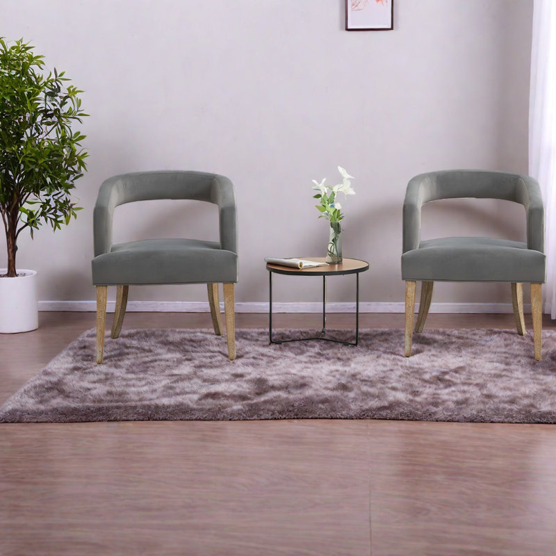 Chaises d'appoint modernes en velours avec pieds en bois, idéales pour la maison