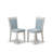 Monza Parsons Dining Chairs - Baby Blue Linen Fabric Padded Chairs, Set of 2, Wire brushed Linen White-478704002-478704003