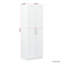 Armoire de cuisine 2 portes et 3 portes pour garde-robe et cuisine, blanc, 4 rangements, panneau de particules de 15 mm, armoire de cuisine et 2 portes, 3 cloisons, construction stable