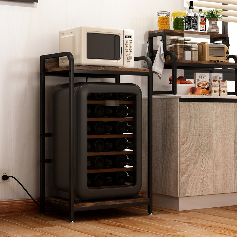 Nouveau support à micro-ondes brun avec rangement, multifonctionnel dans un dortoir et un rangement à 4 niveaux pour le dortoir, support robuste