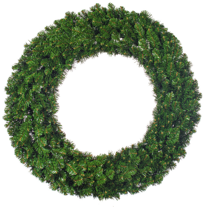 Couronne de Noël artificielle Vickerman Grand Teton, H 48 po x l 48 po x P 3 po, Vert foncé