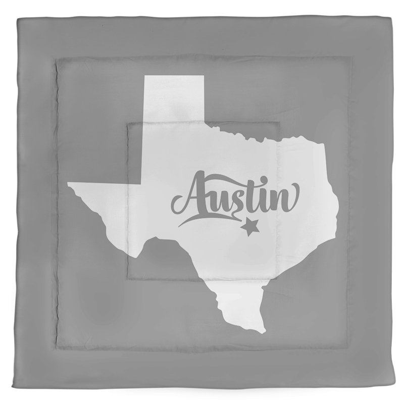 Texas Modern & Contemporary Polyester Percale Comforter, Gray