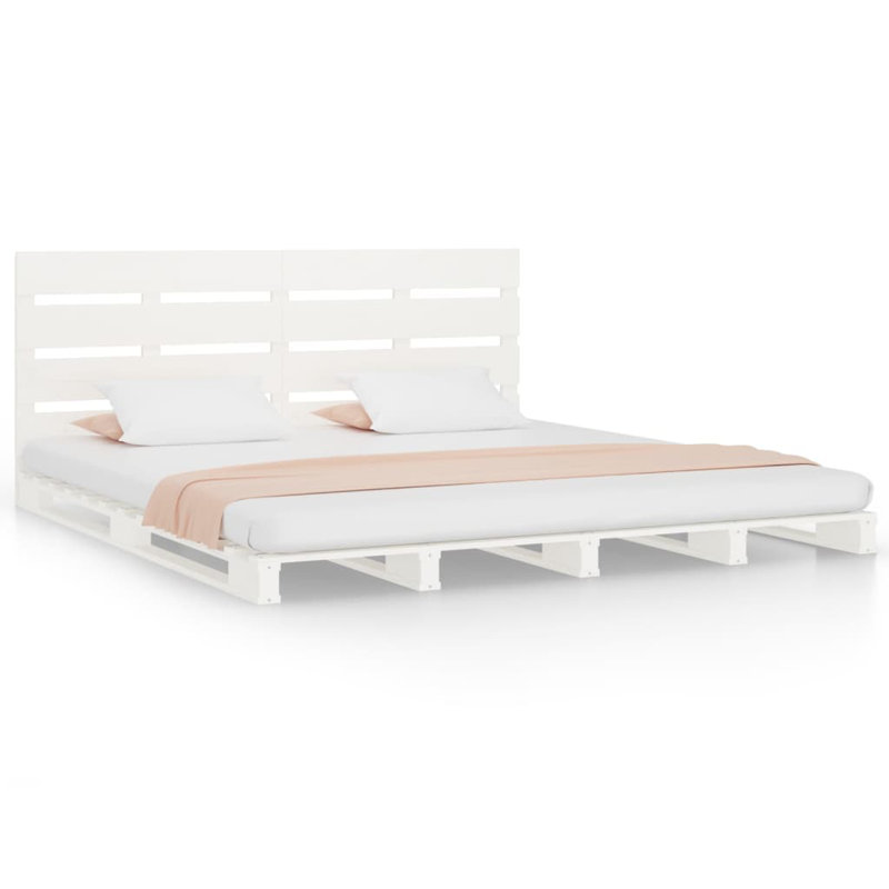 Bed Frame Solid Wood, white, Small Double (4')