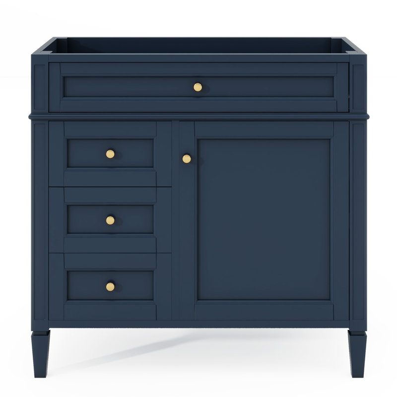 '' Modern Bathroom Vanity With 2 Drawers And Tip-out Drawer, Solid Wood Frame - No Basin Sink