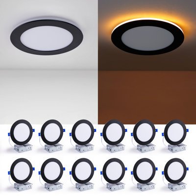 6 Inch Led Recessed Light , 5cct 2700k-5000k Dimmable 12w 1200lm Ultra-thin Canless Wafer Light With Night Light Mode