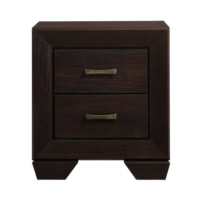 La table de chevet foncée à 2 tiroirs ajoute de la sophistication à la table de chevet 2 tiroirs de la chambre à coucher