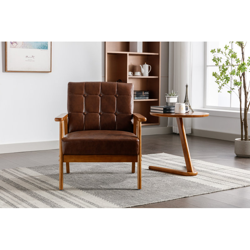Alaiba Upholstered Armchair, Dark Brown