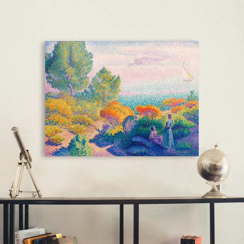 Two Women by the Shore, Mediterranean by Henri-Edmond Cross - 1 Piece Wall Art on Canvas, 60cm H x 80cm W x 4cm D