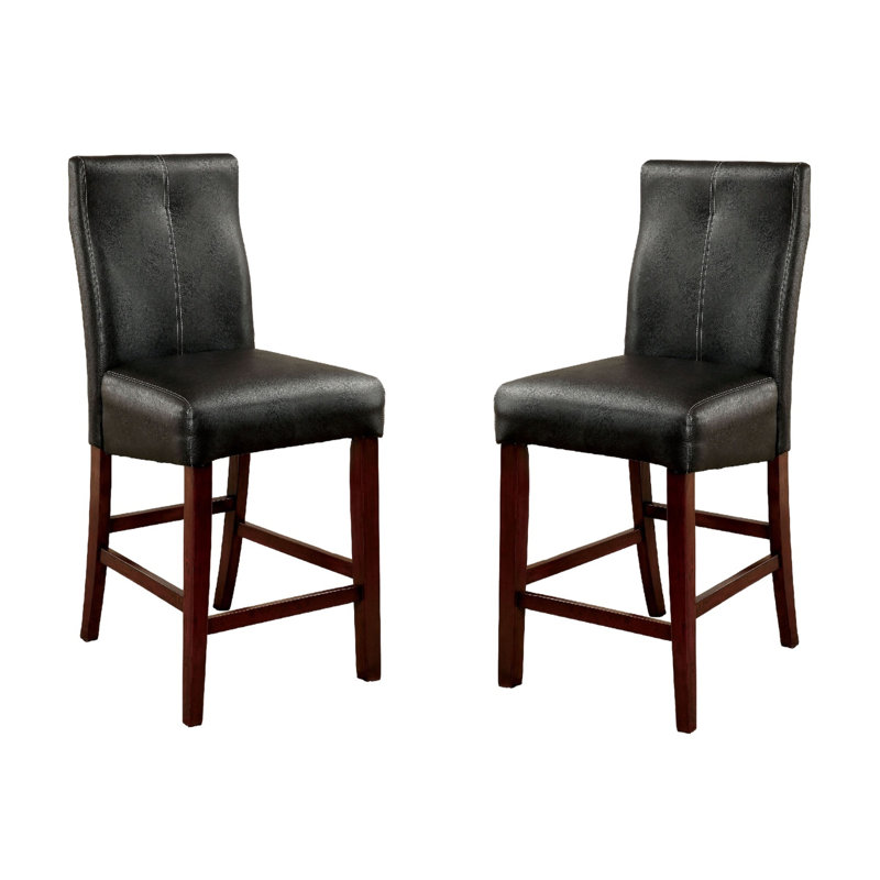 2 sièges de salle à manger à hauteur de comptoir, cerisier brun, bois massif, chaise d'apparence moderne, 2 sièges