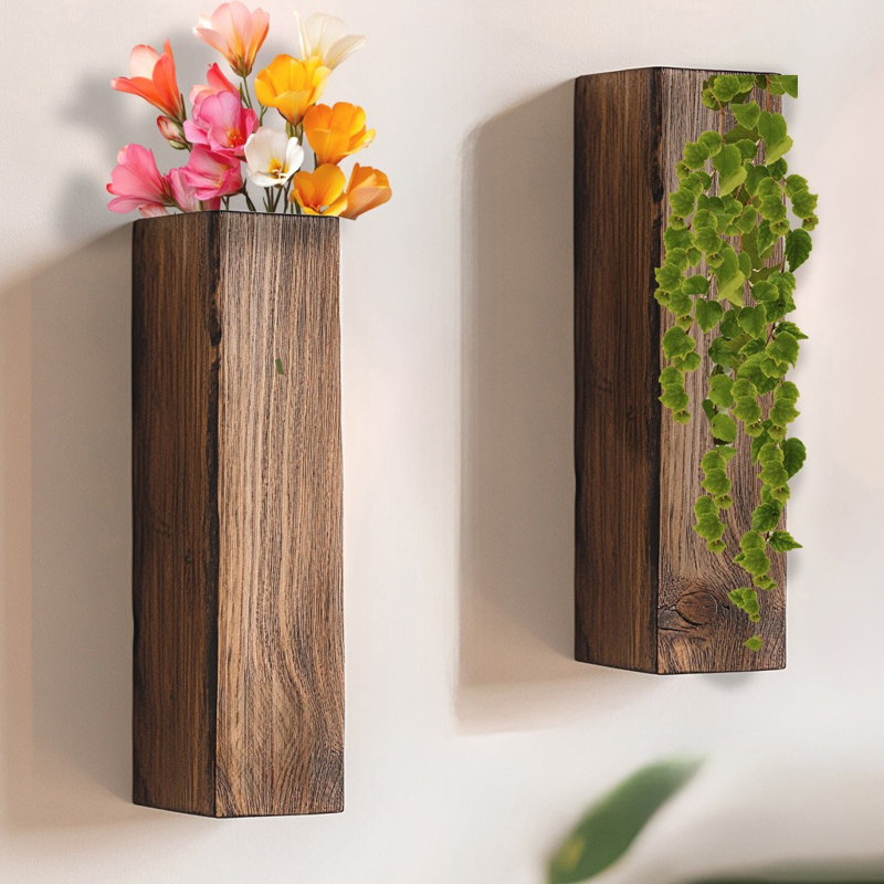 Ensemble de 2 tablettes murales en bois massif de 10 po pour plantes
