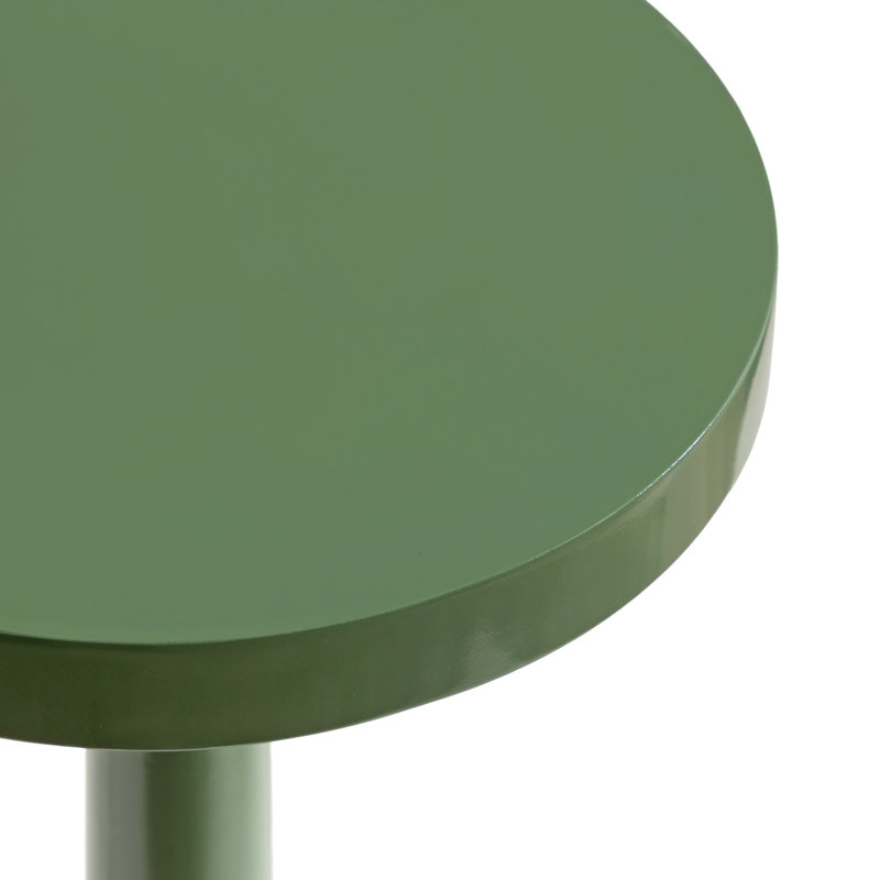 Wegner Round Wooden Drink Table, Green