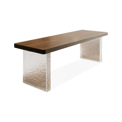 Nut-brown Rectangular Solid Wood writing desk