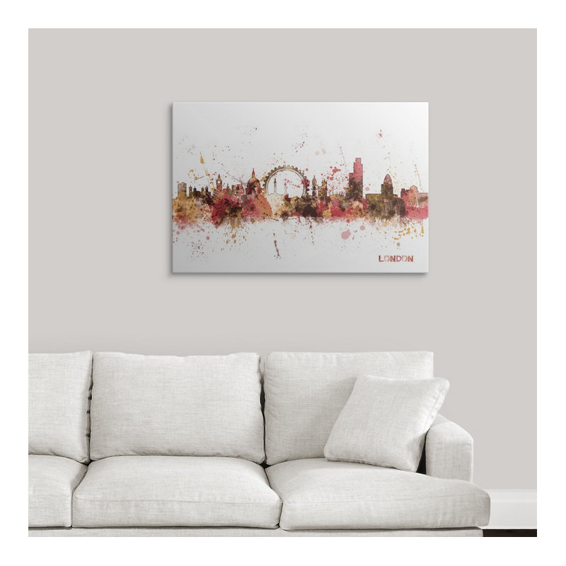 «London, England Skyline» par Francy, impression, H 24 po x l 36 po x P 1,5 po, Toile