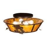 Rustic Lodge 4 - Light Semi Flush Mount