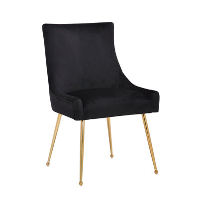 Chaise d'appoint en velours et acier inoxydable
