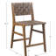 Tabouret de comptoir Mid-Century en similicuir tissé de 24 po de hauteur, pieds en bois massif, abat-jour en pacane, poids maximal de 300 lb, assemblage requis, finition, attrait décontracté, fauteuil assorti