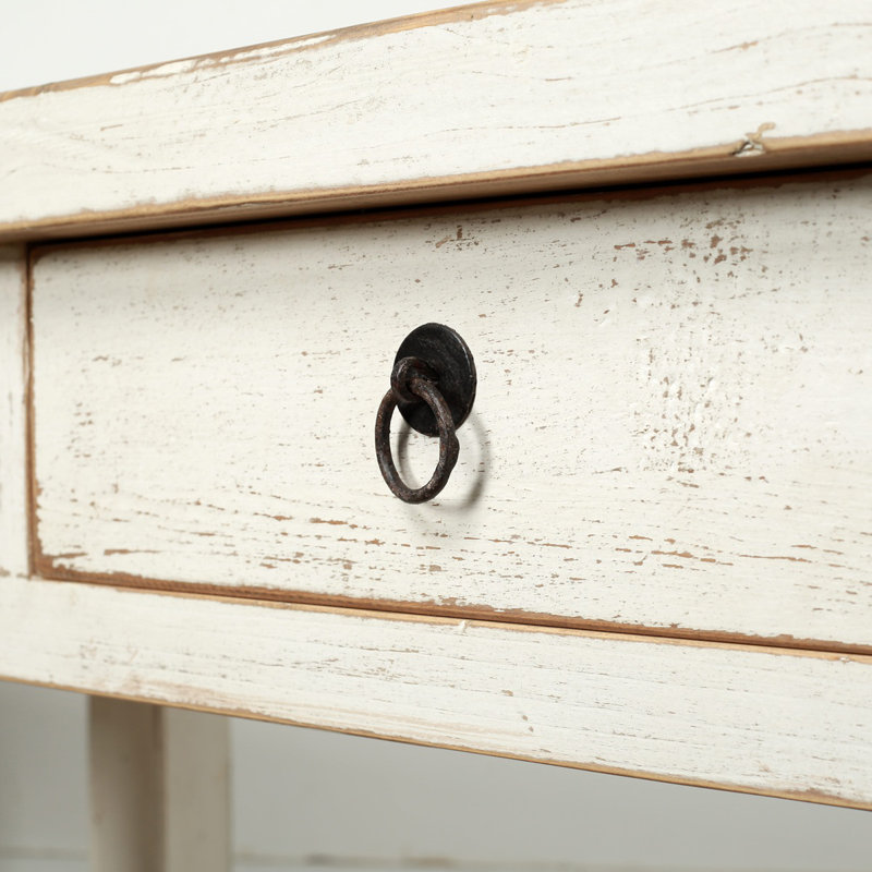 83'' W Solid Wood Console Table, White