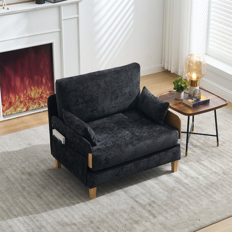 Fauteuil inclinable pliable pour canapé-lit, Noir