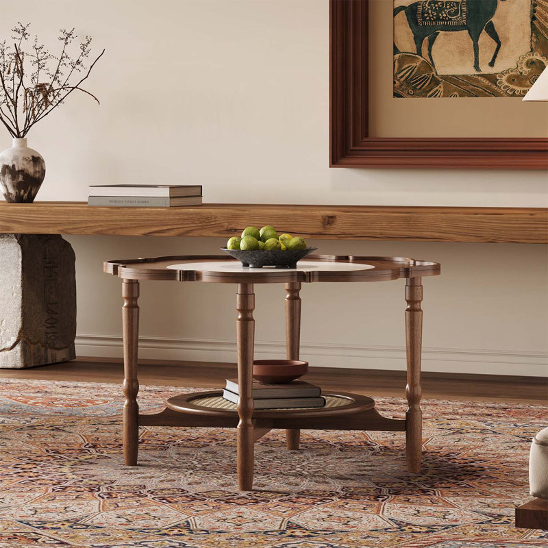 Table basse de style Mid-Century avec un design unique en forme de pétale