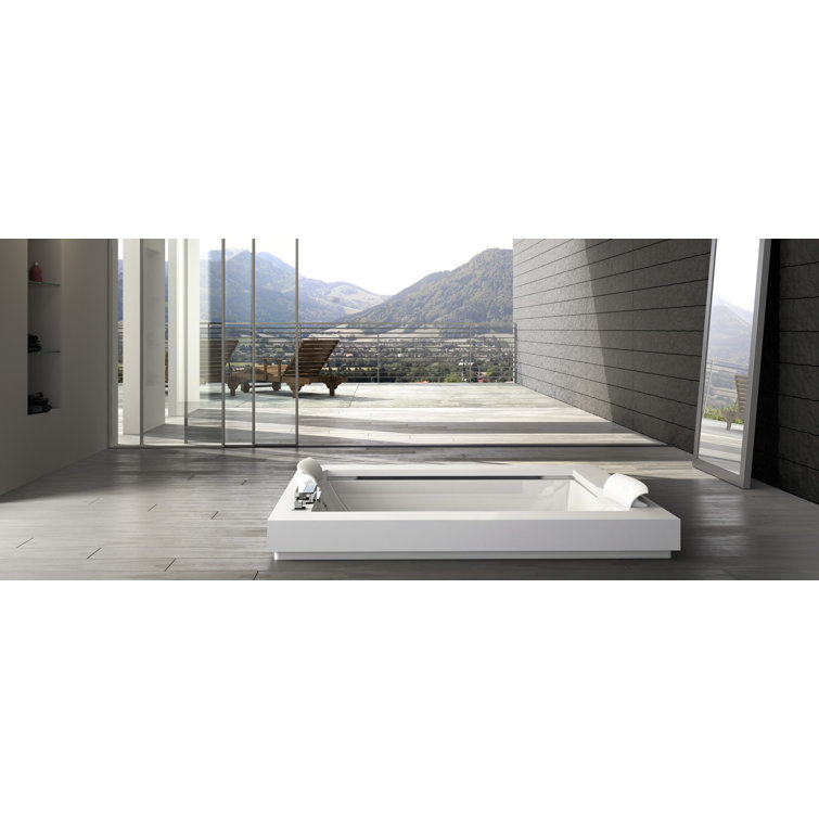 Fuzion® 71.75" x 59.75" Drop in Combination Bathtub with Chromatherapy and Whisper
