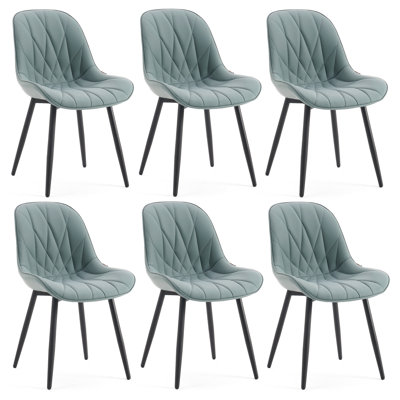 Chardee Upholstered Dining Chairs Faux Leather Waterproof Side Chair With Metal Frame