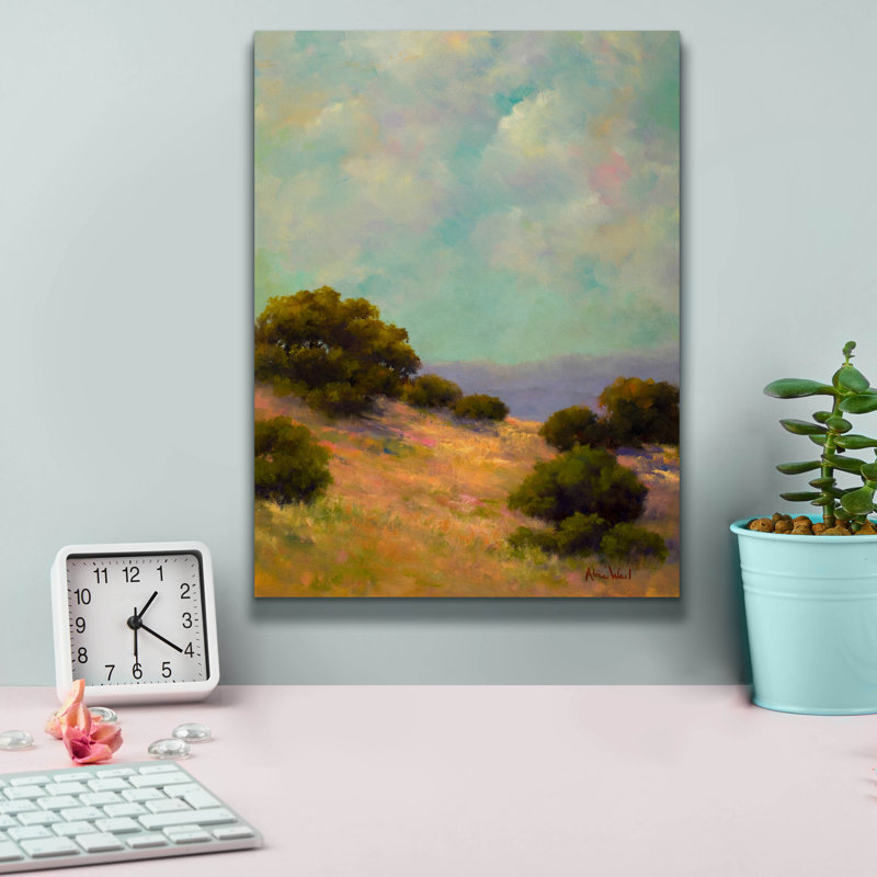 «Red Hill» par Alice Weil, art mural rouge sur toile Red Barrel Studio®, H 16 po x l 12 po x P 0,75 po