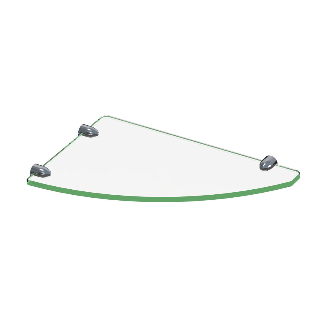 Sokol 12 in. x 8 in. Corner Glass Shelf Rebrilliant 