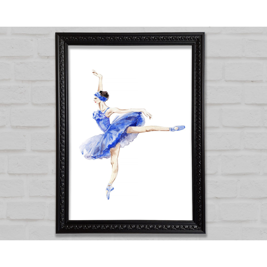 Blaue Ballerina 8 - Einzelner Bilderrahmen Kunstdrucke