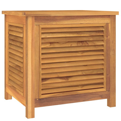 Vidaxl Water Resistant Teak Solid Wood Deck Box In Brown